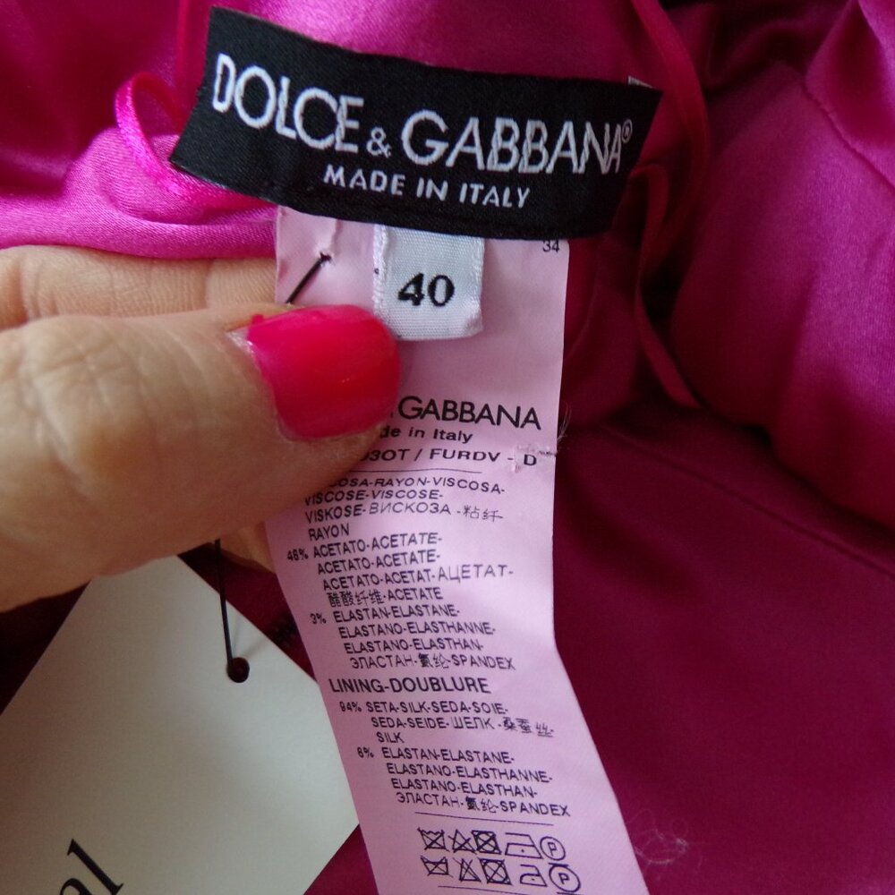 NWOT Dolce and Gabbana pink long sleeve barbie mini dress 40/S - Picture 8 of 12
